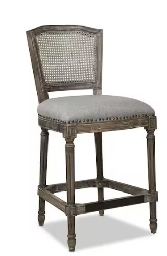 Jennifer Taylor Triomphe 26.5 in. Gray Linen. Armless Kitchen Counter Bar Stool 81220-MLH New in Box $499