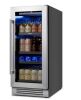 YEEGO15 in. Single Zone 80-Can Built-in Beverage Refrigerator, Beverage Cooler with Adjustable Shelves in Stainless Steel New Floor Model On Working $699