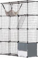 VEVOR Large 4-Tier Cat Cage, 41 x 14 x 55, Detachable Metal Wire Cat Enclosure, with Litter Box Hammock Ramp ladders, Indoor & Outdoor Crate Exercise Place Ideal for Kitty, Small Animals, Black, New in Box $299