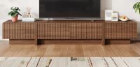 Ebern Designs 98'' TV Stand with Storage, Fluted Tv Console Cabinet, Mid Century Modern Entertainment Center, Wood Media Console for Living Room, Bedroom, New in Box $399