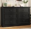IDEALSOUL Black Dresser, 6 Drawer Dresser for bedroom, Retro Wood Storage Cabinet for Living Room, New in Box $399
