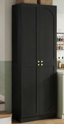 Lark Manor 23.6" Extra Tall Arch Storage Cabinet - 4 Door Wooden Pantry, Adjustable Shelves, Freestanding For Dining/Living Room, New in Box $399