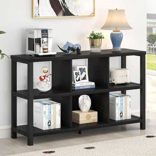 17 Stories Hulste 47" 6 Cube Storage Organizer Bookshelf, Black, New in Box $399