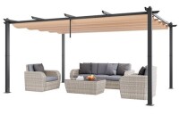 VEVOR 10'x13' Outdoor Retractable Pergola with Canopy, Aluminum Pergola with Retractable Canopy, Modern Pergola with Sun Shade Canopy for Patios, Gardens, Decks, Backyards (Beige) New in Box $599