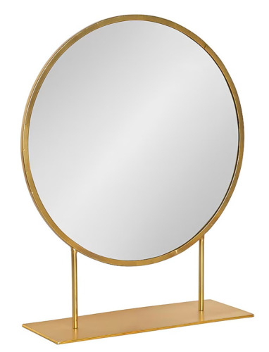 Kate and Laurel Rouen 18-in W x 22-in H Round Gold Framed Mirror New In Box $199