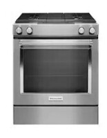 KitchenAid - 30 in. Wide 4 burner 6.4 cu. ft. Self-Cleaning Slide-In Dual Fuel Convection Range - Stainless Steel New $4999
