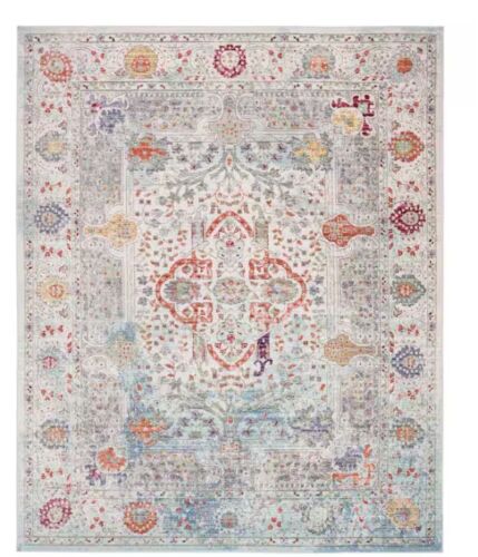 Safavieh Valencia 8 ft. x 10 ft. Blue/Multi Distressed Oriental Area Rug New $399