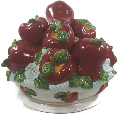 K Hand painted Fine Ceramicware Apple Plate Center Piece / K Fruit paradise Hand Painted Fine Ceramicware Bread Box New In Box Assorted $79