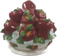K Hand painted Fine Ceramicware Apple Plate Center Piece / K Fruit paradise Hand Painted Fine Ceramicware Bread Box New In Box Assorted $79