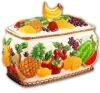 K Hand painted Fine Ceramicware Apple Plate Center Piece / K Fruit paradise Hand Painted Fine Ceramicware Bread Box New In Box Assorted $79 - 2
