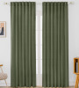 Gracie Oaks Toyoko Linen Blend Semi-Sheer Back Tab Curtains (Set of 2), 52" x 84" New $99
