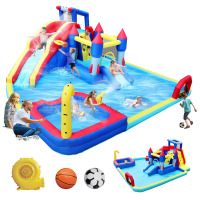 Alvantor 10 in 1 Inflatable Water Slide Bounce House, 161"x126"x73" Large Bouncy Castle with Blower, Kids Water Park with Splash Pool New in Box $899