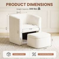 Wade Logan Braedin Upholstered Accent Chair & Storable Ottoman, No Assembly Required New in Box $699