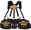 VEVOR Tool Belt with Suspenders, 29 Pockets, 29-54 inches Adjustable Waist Size, Tool Belts for Men, 600D Polyester Heavy Duty Carpenter Tool Pouch for Carpenters, Electricians, and Gardening, Black New In Box $99