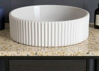 KES Bathroom Sink White Vessel Sink Bowl Above Counter Sink RV Bathroom Sink Round BVSC258WF New In Box $399