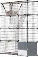 VEVOR Large 4-Tier Cat Cage, 41 x 14 x 55, Detachable Metal Wire Cat Enclosure, with Litter Box Hammock Ramp ladders, Indoor & Outdoor Crate Exercise Place Ideal for Kitty, Small Animals, Black, New in Box $299