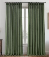 Ebern Designs Pleated Linen Curtains, Semi Sheer Light Filtering Pinch Pleat with Hooks and Rings, Back Tab Drapes, Set of 2, 40" W x 84" L New $89