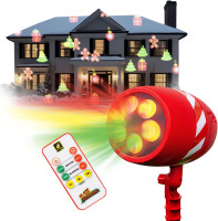Star Shower Slide Show Christmas LED Projector, AS-SEEN-ON-TV, Showcase Your Home with Full-Color Holiday, Remote Control, Use 2 or More for Spectacular Results, Includes 6 Christmas Slides New Open Box On Working $199