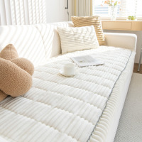 Latitude Run&reg; Soft Corduroy Box Cushion Sofa Slipcover, 1.2"H x 59&ldquo;W x 35.4"D New In Box $99