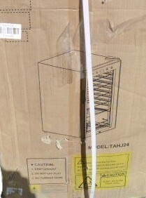 Hooure 17 in. Wine Cooler 24-Bottle Freestanding Wine Cooler Fridge with Lock and Temperature Memory, Black New in Box Factory Sealed $699