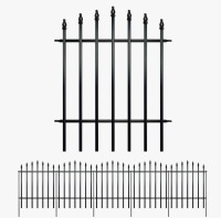 Thealyn 36" H x 28" W Metal Decorative Garden Fence Panels, 5-Pack, 11.6 Ft Total, No Digging Landscape Border Fence, Rust-Resistant Black Edging for Flower Beds, Yard, Patio $299