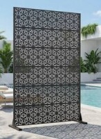 Dovelina 72"H Outdoor Metal Privacy Screen Modern Freestanding Fence Panels Decorative Trellis for Patio Garden Deck Yard New Open Box $299