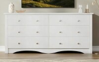 Lark Manor Angelynn 6-Drawer Double Dresser -White New In Box $399