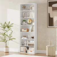 Zipcode Design Idlewild 82.5'' H Standard Bookcase, 7-Tier Open Bookcase, Home Library Bookcase, White, New in Box $399