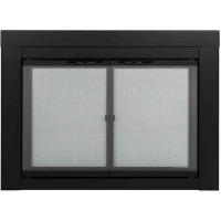 Pleasant Hearth Alpine Small Glass Fireplace Doors, New in Box $399