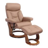 BenchMaster Ventura II Taupe Swivel Recliner and Slanted Ottoman New in Box $1299