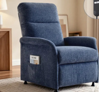Amada Power Recliner Chair for Adults, Electric Recliner, Thick Seat Cushion, Chenille, Living Room & Bedroom, blue new $499