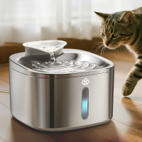 Oneisall Food Grade Stainless Steel Cat Water Fountain, 3.5L/118 oz Automatic Pet Drinking Fountains for Cats Indoor, Quiet Running Cat Waterer Fountains $89