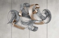 Wade Logan 47.2" Large Modern 3D Metal Wall Decor Abstract Geometric Overlapping Art Living Room New In Box $399