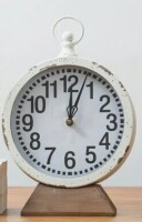 August Grove&reg; VIP Metal 12.2 in. White Weathered Clock New In Box $79