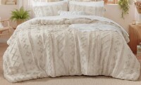 Bedsure Queen Size 3-Piece Tufted Embroidery All-Season Microfiber Comforter Set $199