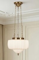 Lark Manor Baptiste Belby 1 - Light Schoolhouse Pendant Light With Mint/milk Glass Shade For For Bedroom, Dining Room, Hallway, Kitchen Island New In Box $399