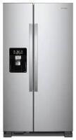 Whirlpool 21.4 cu. ft. Side by Side Refrigerator in Fingerprint Resistant Stainless Finish On Working $2299