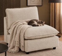 Latitude Run 31.5" Heffernan Accent Chair Modular Sectional Sofa in Beige New in Box $699