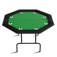 Wanbao Foldable Poker Table, 8 Player Octagon Game Table with Cup Holders & Chip Trays, Portable Casino Table for Texas Holdem, Blackjack, Home Game Nights, New in Box $499