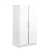 Prepac Elite 32" W x 65" H x 24.5" D 2-Shelf Engineered Wood Freestanding Cabinet Wardrobe Cabinet in White, New in Box $399