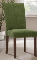 Winston Porter Nailhead Trim Fabric Upholstered Side Chair Wood Dining Chair, Green, New in Box $399