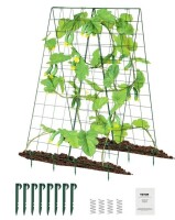 VEVOR Cucumber Trellis for Climbing Plants, 46" x 32" Foldable Cucumber Trellis Set with Plant Clips, Metal Garden Trellis for Raised Bed, Outdoor Plant Grow Support for Tomato, Squash, Vegetable New In Box $199