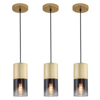 Mercer41 Grishilde 3-Pack Modern Black Pendant Light Fixtures for Kitchen Island New In Box $299