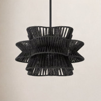 Joss & Main Towne 1 - Light Dimmable Woven Rope Pendant New In Box $299