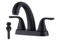 ALEASHA 4 in. Centerset 2-Handle High-Arc Bathroom Faucet in Matte Black New In Box $199