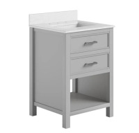 DHP Maine 24" Bathroom Vanity with Top, Gray, New in Box $399