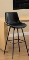 George Oliver Faux Leather Modern Low Back Counter Stool in Black New In Box $399