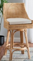 Wholesale Interiors Bhagipuri 360 Swivel Rattan Counter & Bar Stool New in Box $599