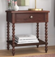 Madison Park Signature Beckett Turned Wood Spindle Nightstand with Drawer & Shelf New in Box $399