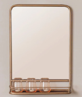 17 Stories Metal Framed Rectangle Wall Mirror with Shelf New In Box $299